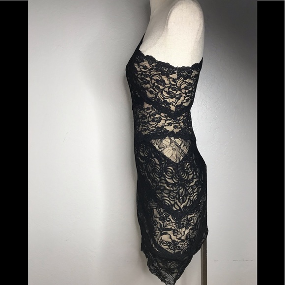 BEBE Black One Shoulder Form Fitting Dress Small - Picture 4 of 6